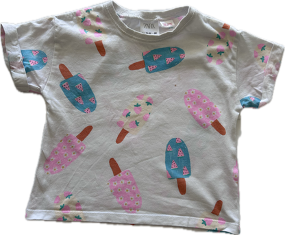 Zara T-Shirt Age 1 Ice Block Pattern