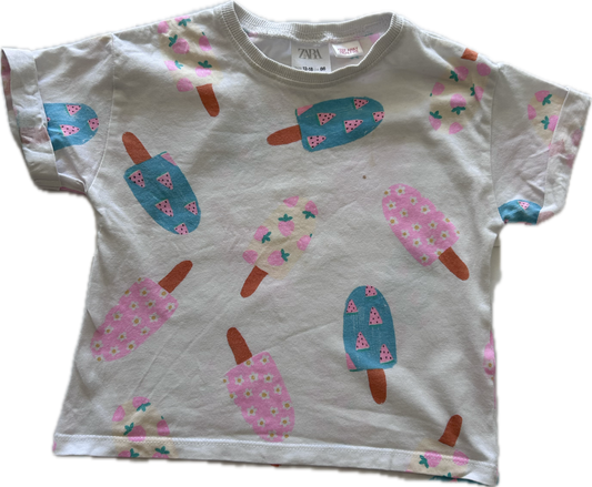Zara T-Shirt Age 1 Ice Block Pattern