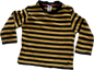 Baby Club Long Sleeved T-Shirt Baby Age 00 Mustard Yellow & Black Stripey