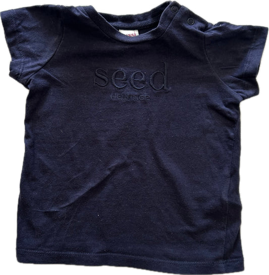 Seed Heritage Short Sleeved T-Shirt Baby Age 0 Navy Blue
