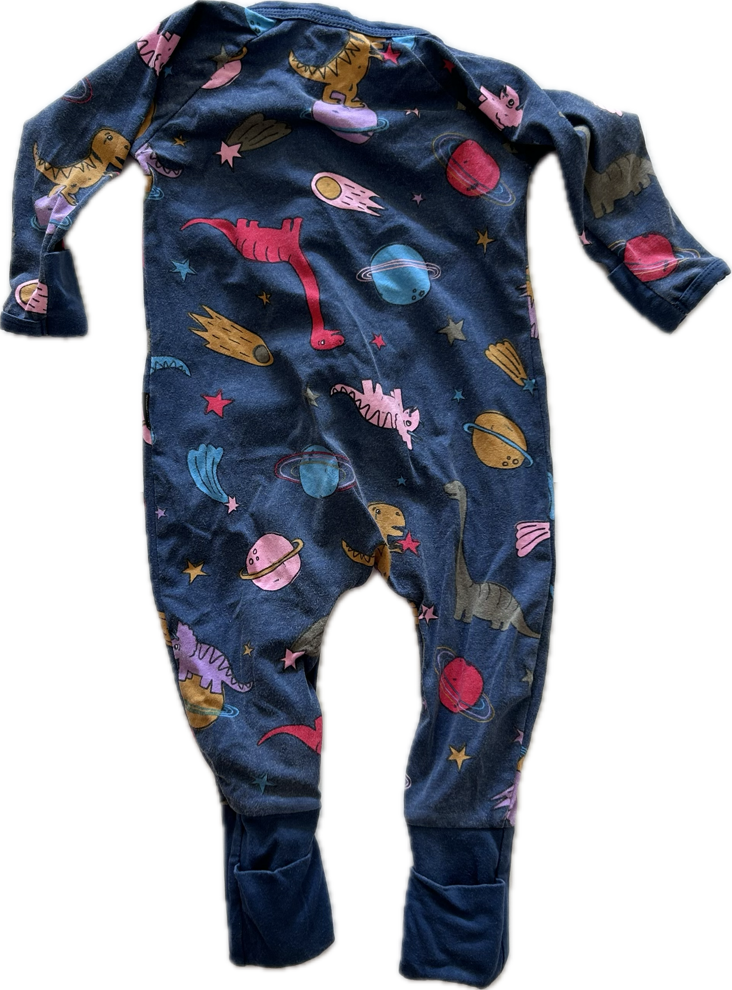 Bonds Wondersuit Zippy Baby Age 00 Blue with Dinosaurs & Planets