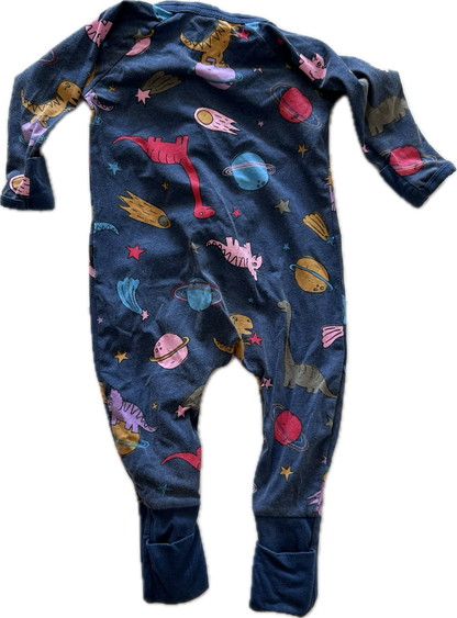 Bonds Wondersuit Zippy Baby Age 00 Blue with Dinosaurs & Planets