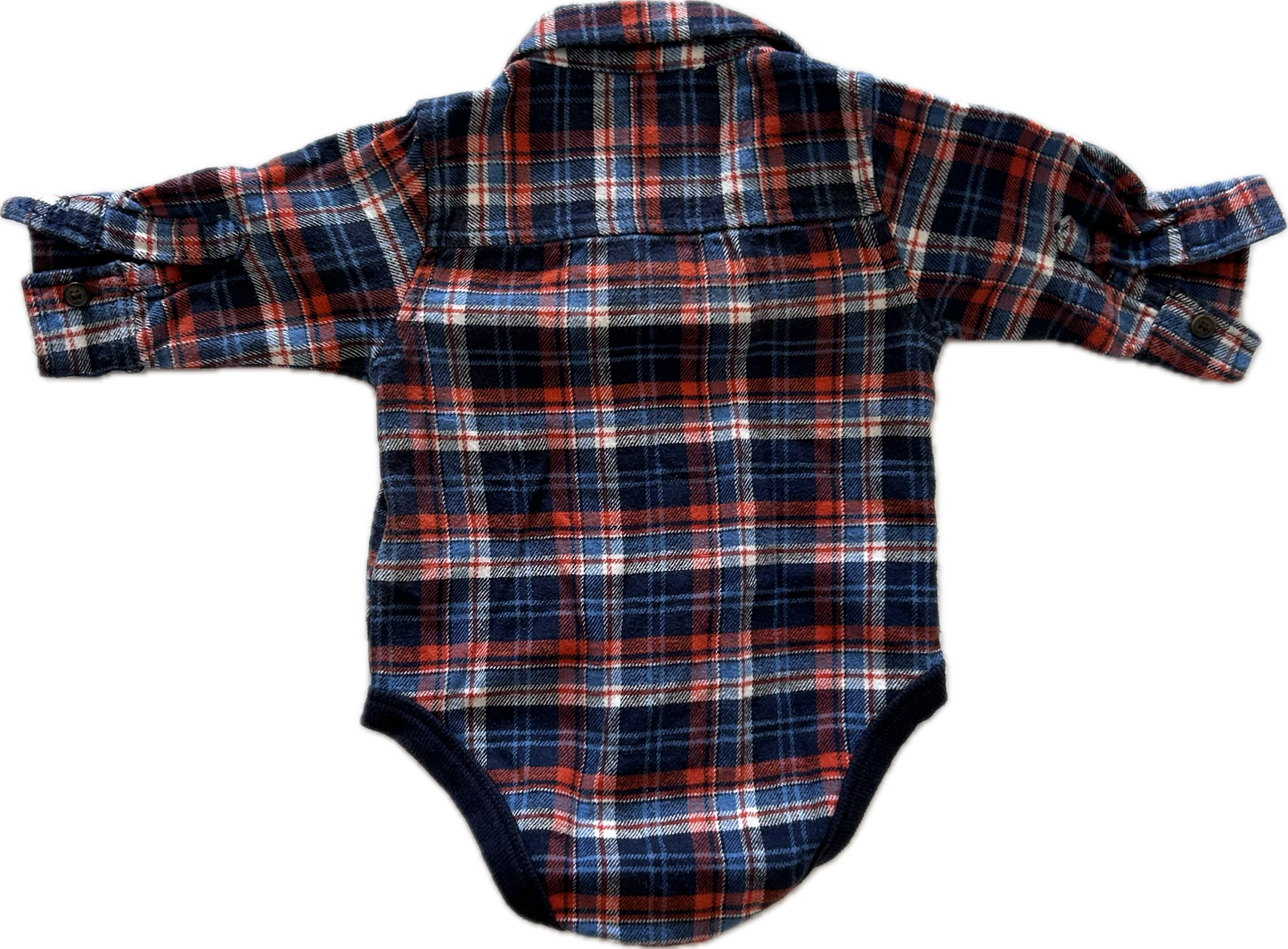 Pumpkin Patch Long Sleeved Baby Bodysuit Age 000 Tartan Flannelette
