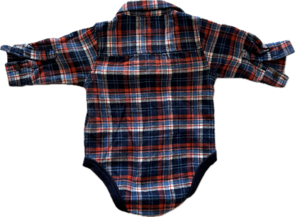Pumpkin Patch Long Sleeved Baby Bodysuit Age 000 Tartan Flannelette