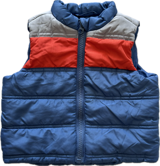 Pumpkin Patch Baby Gilet Age 000 Blue, Red & Grey