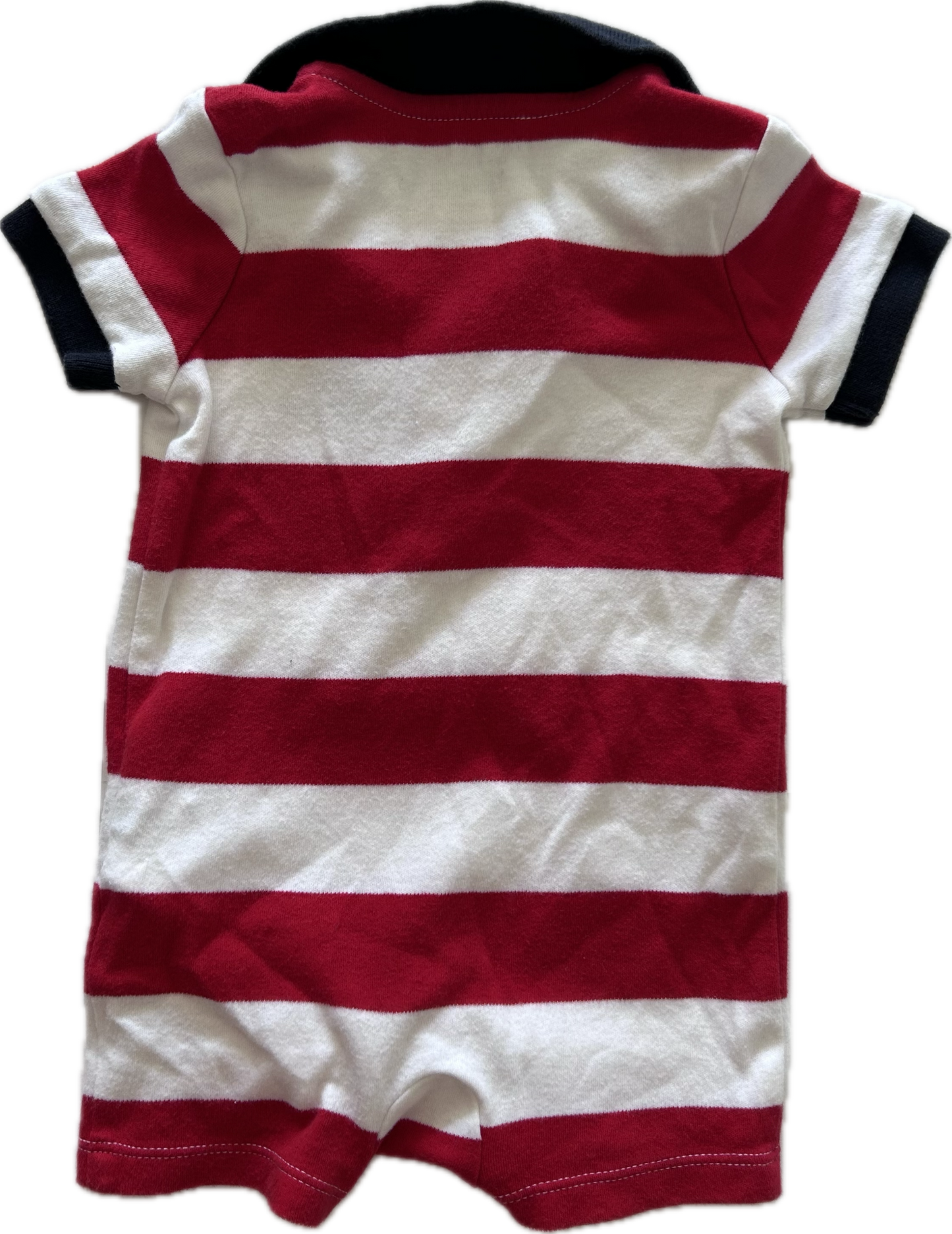 Hackett Baby Short Sleeved Romper with Collar Age 000 Red, White & Navy