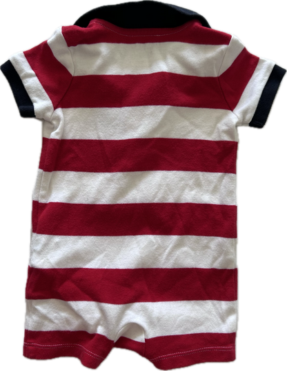Hackett Baby Short Sleeved Romper with Collar Age 000 Red, White & Navy