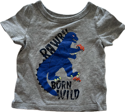 Joe Fresh T-Shirt Baby Age 0 Grey with Dinosaur