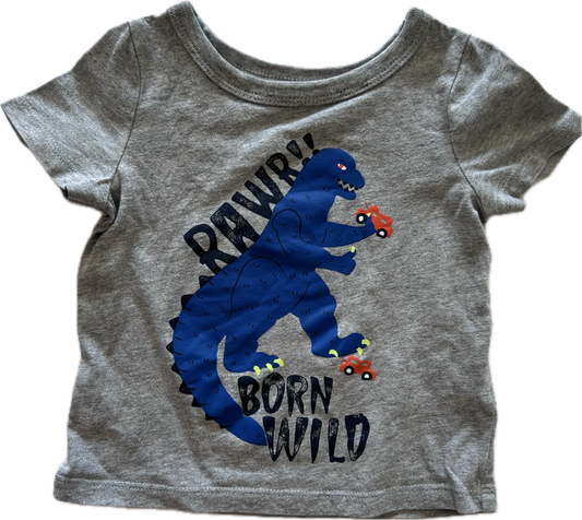 Joe Fresh T-Shirt Baby Age 0 Grey with Dinosaur