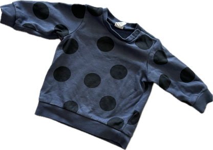 H&M Jumper Baby Age 00 Blue with Black Spots
