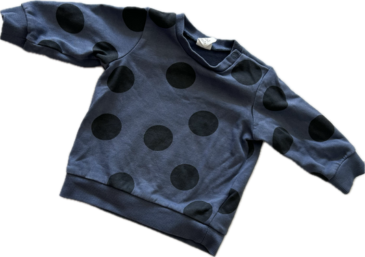 H&M Jumper Baby Age 00 Blue with Black Spots