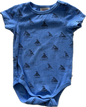 Sprout Short Sleeved Baby Bodysuit Size 0 Blue with Sail Boats
