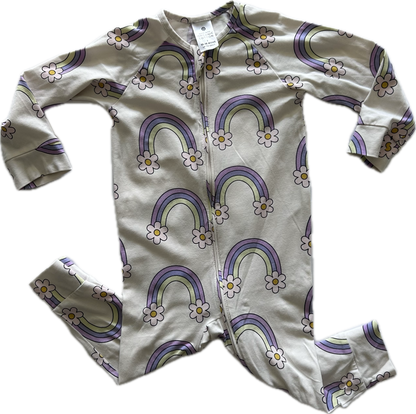 Target Organic Cotton Onesie Zippy Age 1 Rainbows