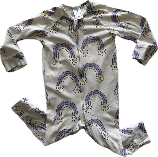 Target Organic Cotton Onesie Zippy Age 1 Rainbows