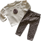 George Trousers / Leggings & Jumper Set Baby Age 0 Cream & Brown Bear