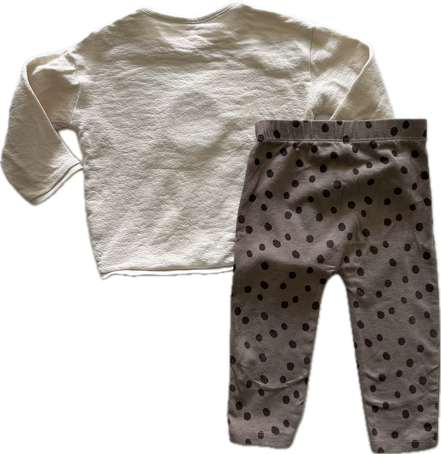 George Trousers / Leggings & Jumper Set Baby Age 0 Cream & Brown Bear