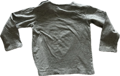 Seed Long Sleeved T-Shirt Age 1 Grey with Pink Owl