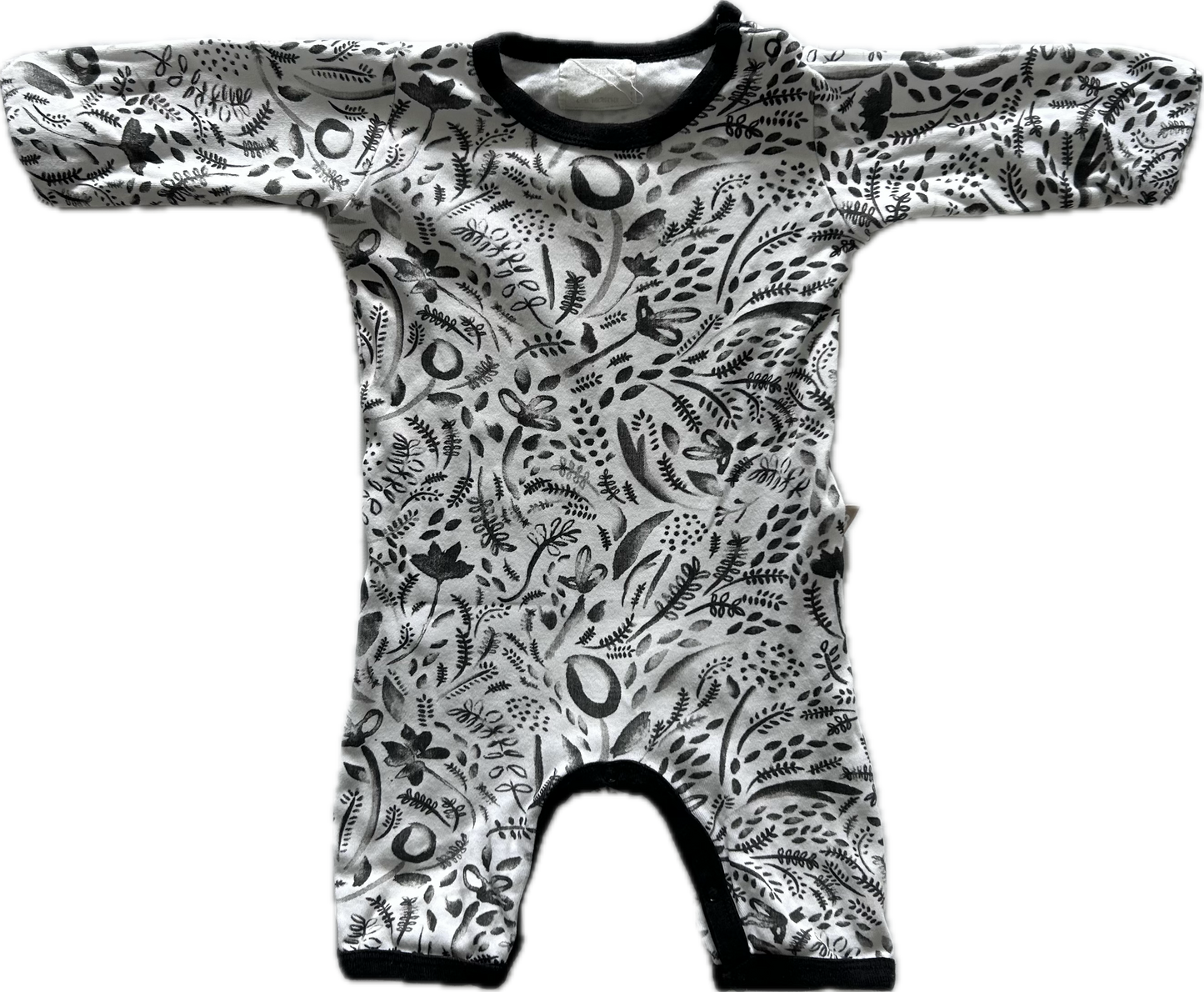 Babyushka Long Sleeved Romper Baby Age 0 Black & White