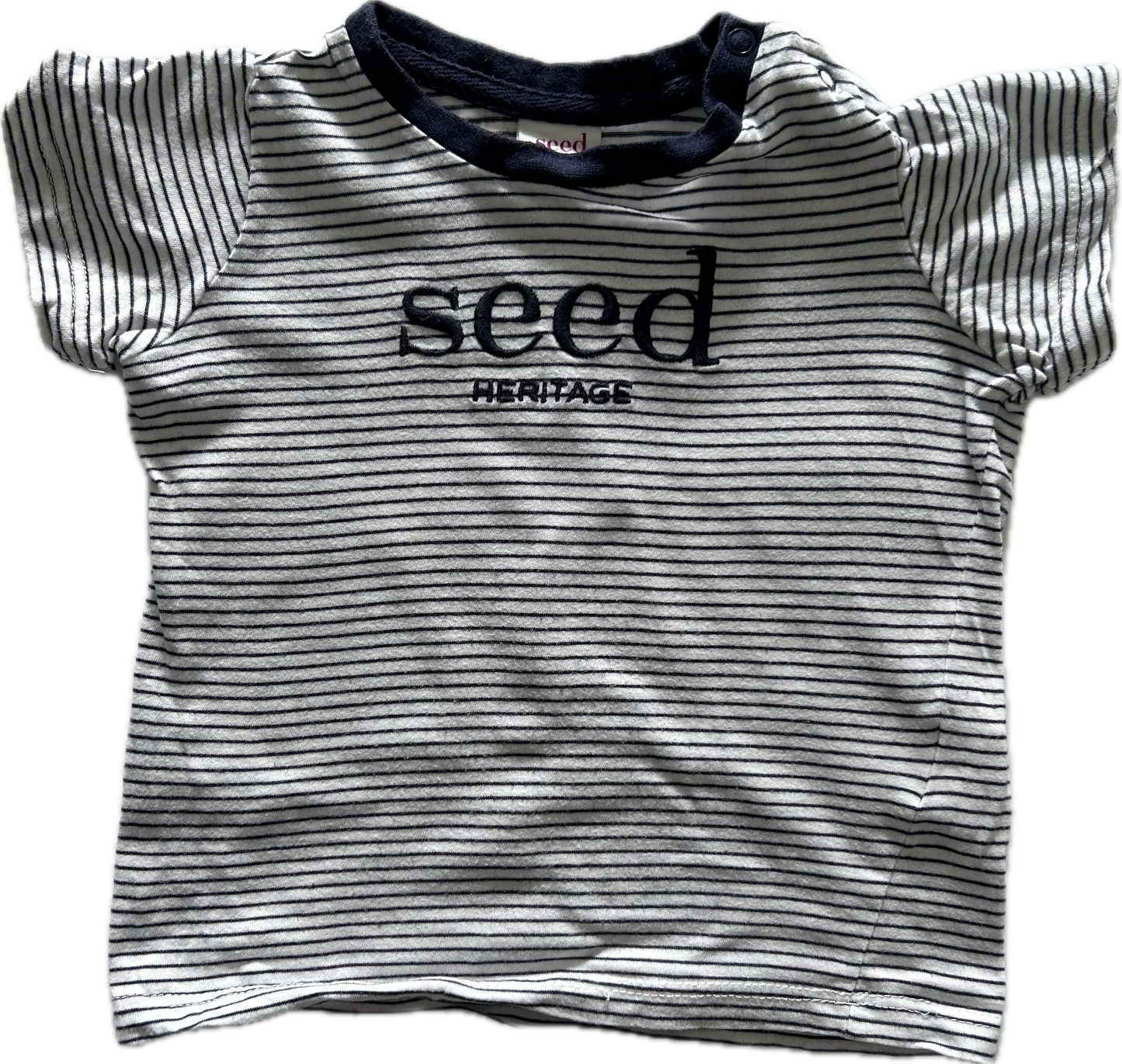 Seed Heritage Short Sleeved T-Shirt Baby Age 0 Navy & White Stripes