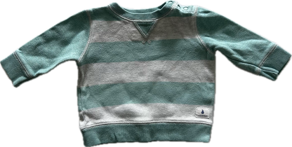 Country Jumper Baby Age 00 Grey & Mint Green Stripes