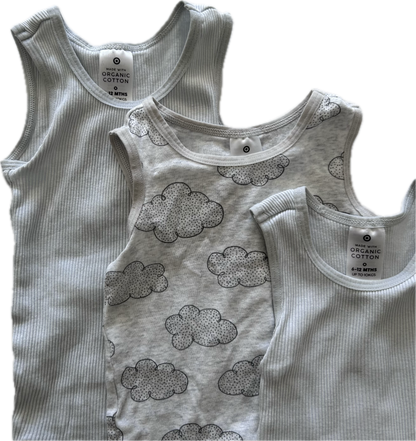 Target Singlets / Vests 3-Pack Age 0 Grey-Blue