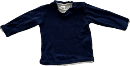 Zara Long Sleeved T-Shirt Age 0 Navy Blue
