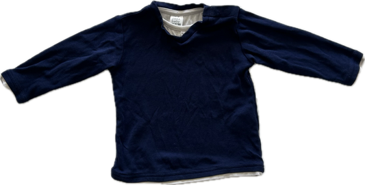 Zara Long Sleeved T-Shirt Age 0 Navy Blue
