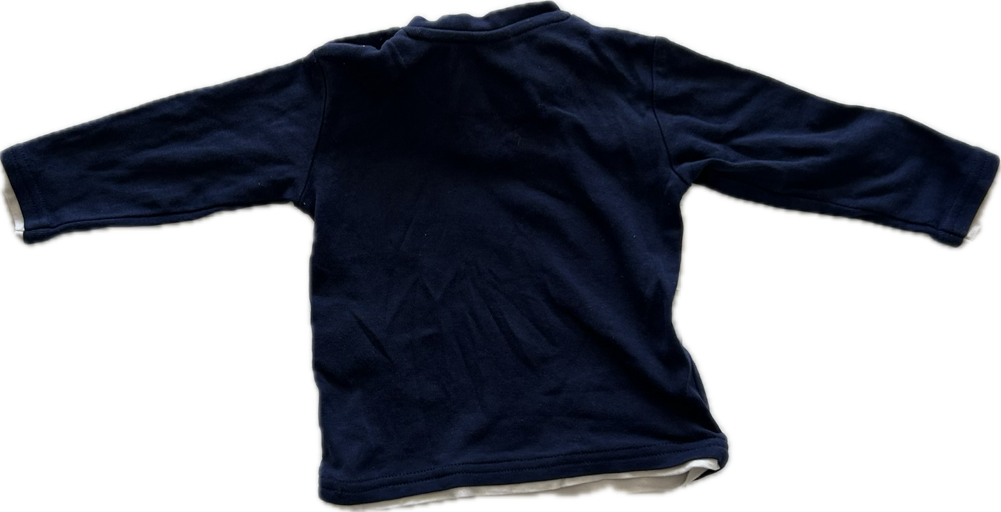 Zara Long Sleeved T-Shirt Age 0 Navy Blue