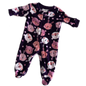 Anko Baby Age 000 long sleeved zip footed onesie in purple, pink, white, orange with all-over animal faces print (bunnies and bears) â€” like new condition.