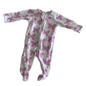 Target Age 000 long sleeved zip footed sleepsuit in white, pink with butterfly print â€” gently loved condition.