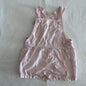 Kids & Co Age 000 sleeveless dungaree romper playsuit in light pink with tie-dye, heart-shaped chest pocket, heart-shaped snap buttons â€” gently loved condition.