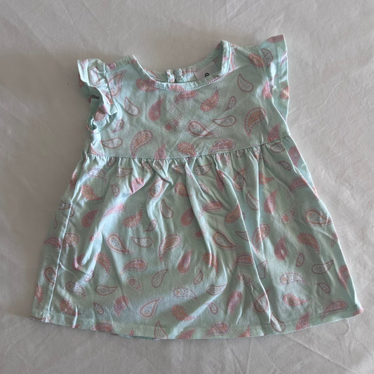 Target Age 000 dress in pale blue, pink, white with paisley print â€” gently loved condition.