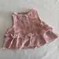 Catherine Malandrino Baby Age 000 dress in pink with floral print, tiered ruffle hem, button front â€” gently loved condition.