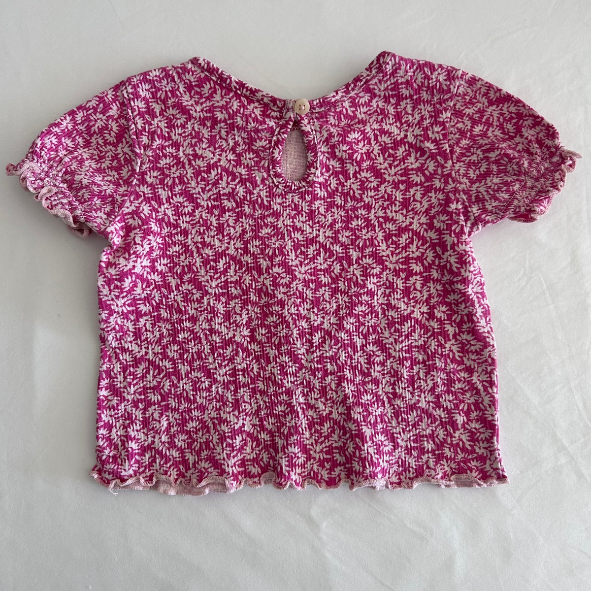Anko T-shirt Age 00 Pink and Cream Floral