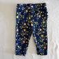Carter's Age 0 leggings / trousers in navy blue, yellow, pink, white with floral print with ruffle trim detail â€” gently loved condition.