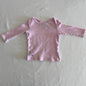 Bonds Age 00 long sleeved top in light pink, hot pink with all-over hot pink bow print â€” well loved condition.