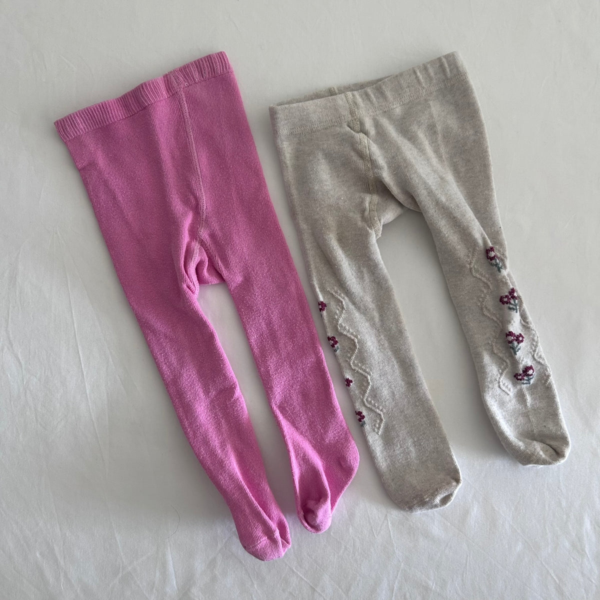 Tights Age 00 Pink and Beige Pink: Plain