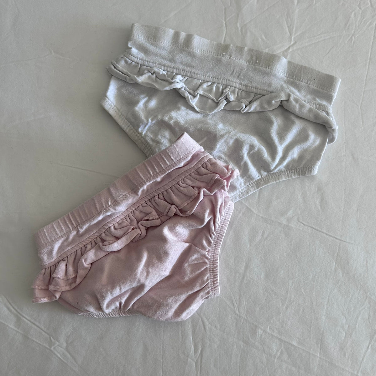 Anko Nappy Cover Pants Age 00 Pink and White Ruffle Trim