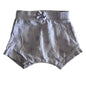 Anko Age 00 baby shorts in lavender/white with floral print, elasticated waistband with tie, cuffed hem — well loved condition.