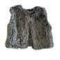 Lily & Dan Age 0 faux fur sleeveless vest/gilet in grey with mixed grey faux fur exterior, knit interior lining — gently loved condition.