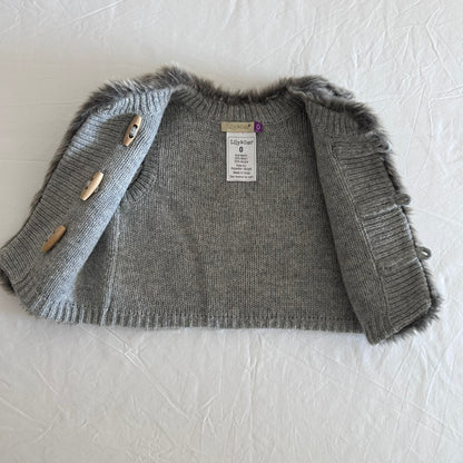 Lily & Dan Fake Fur Gilet Baby Age 0 Grey-Brown