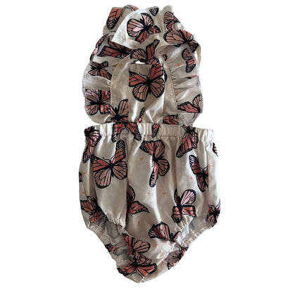 Swimwear Baby Age 000 Cream and Coral Monarch Butterfly