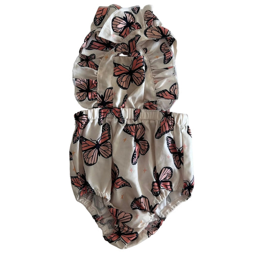 Swimwear Baby Age 000 Cream and Coral Monarch Butterfly