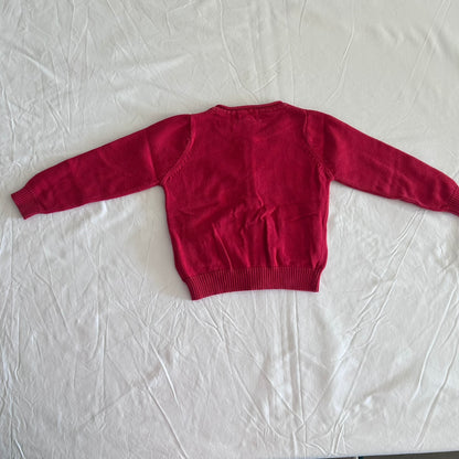 Pumpkin Patch Cardigan Age 1 Red Ribbed Cuffs