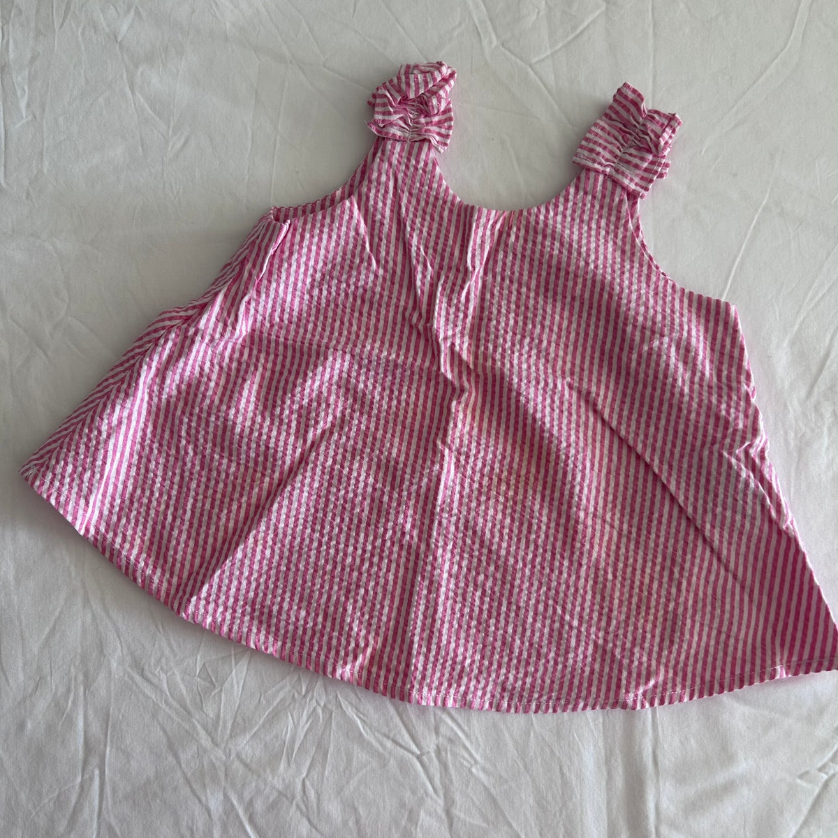 Zara Top Age 1 Pink and White Vertical Stripes