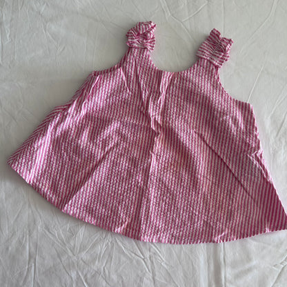 Zara Top Age 1 Pink and White Vertical Stripes