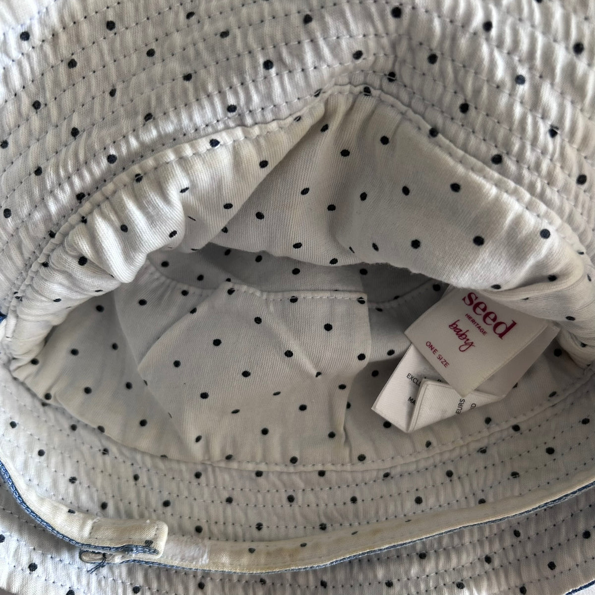 Seed Heritage Hat Baby Age 00 Denim and Blue Plain Denim
