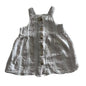 Seed Heritage Age 00 sleeveless button-front dress in white and light grey with vertical stripes — gently loved condition.