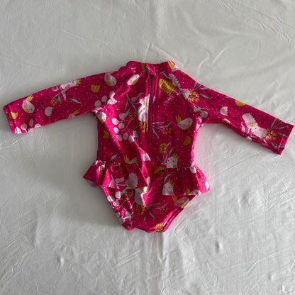 Sprout Swimsuit Baby Age 0 Pink and White Cockatoo and