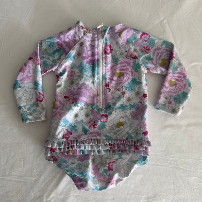 Bebe by Minihaha Swimwear Age 00 White and Pink Floral Print